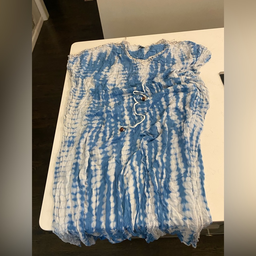 Tie dye maxi swim cover up